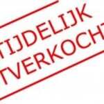 Rode tekst 'Tijdelijk Uitverkocht!' op witte achtergrond