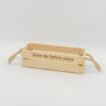 Houten kistje met tekst. Voor de liefste papa.