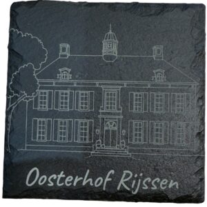 Gegraveerde tekening van Oosterhof Rijssen op leisteen