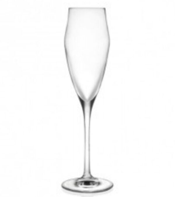 Leeg elegant champagneglas met slanke steel