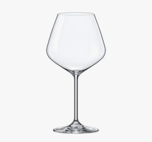 Transparant wijnglas met lange steel