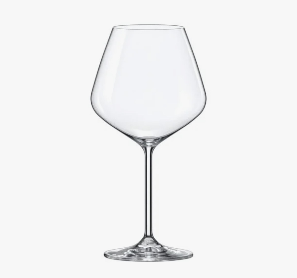 Transparant wijnglas met lange steel